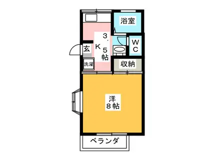 メゾン井田(1K/2階)の間取り写真