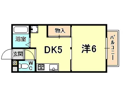 桜ハイツⅠ(1DK/2階)の間取り写真