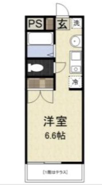 プリズム6番館(1K/2階)の間取り写真