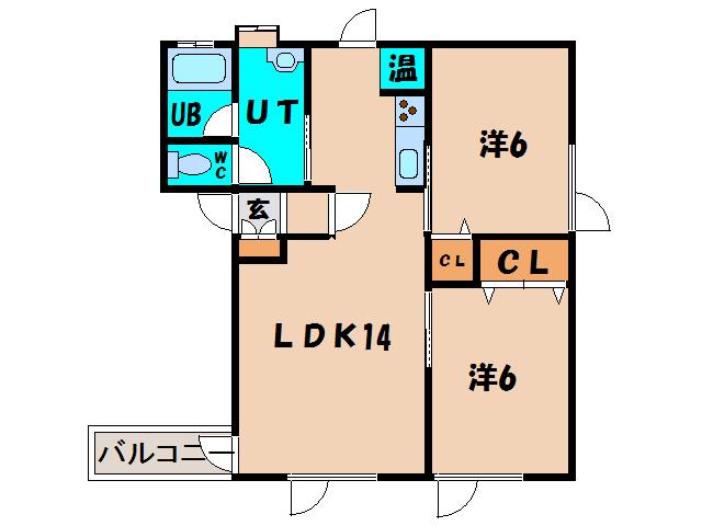 ドリームハイツ七飯(2LDK/1階)の間取り写真