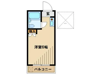 コーポ美園(ワンルーム/2階)の間取り写真