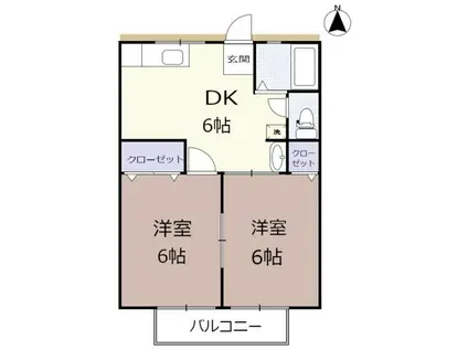 シティハイムサカモト(2DK/2階)の間取り写真
