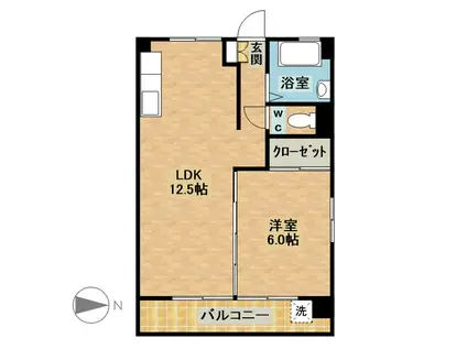 関谷コーポ(1LDK/1階)の間取り写真