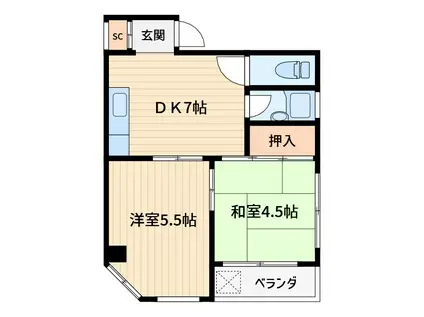 上青木コレクションハウス(2DK/3階)の間取り写真