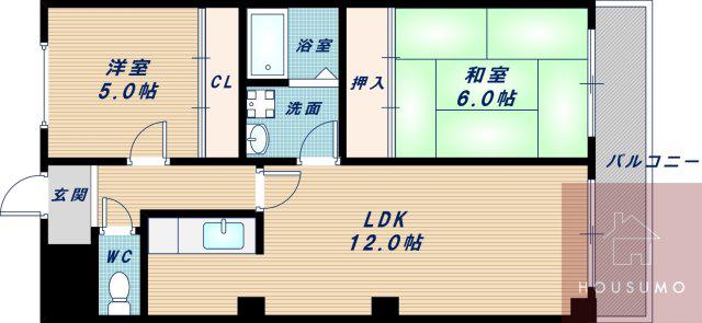 サニーセトル(2LDK/1階)の間取り写真