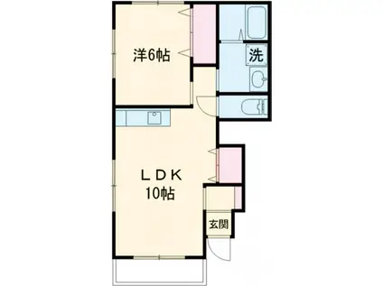 パークハイツE棟(1LDK/1階)の間取り写真