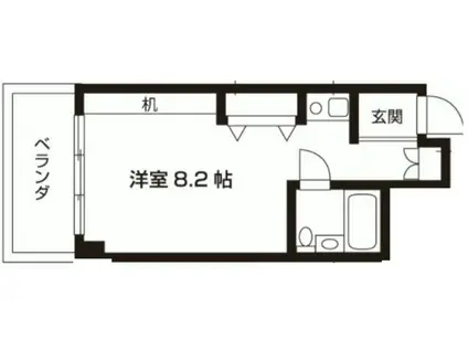 クレセントコートカワサキ(1K/4階)の間取り写真