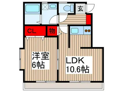 ダイナルかの(1LDK/3階)の間取り写真