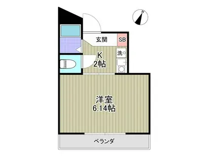 シャルマンフジ熊谷壱番館(1K/3階)の間取り写真