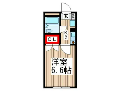 シティクレスト南浦和(1K/2階)の間取り写真
