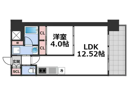 プレジオ八戸ノ里(1LDK/5階)の間取り写真
