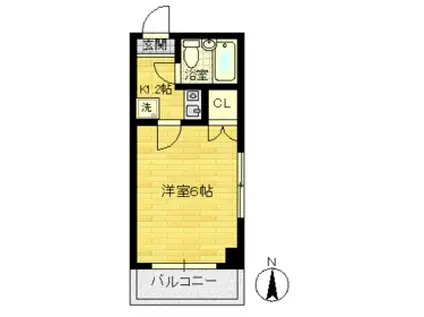 ヒルスミキ川崎(1K/3階)の間取り写真