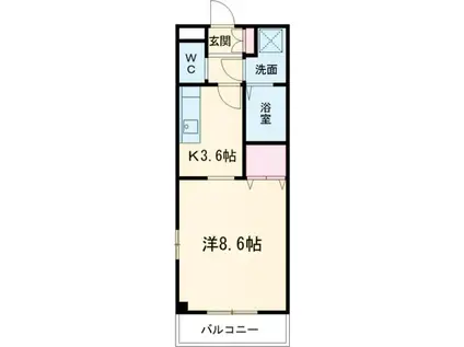 メルベーユSUGIMOTO(1K/2階)の間取り写真