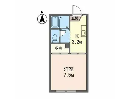 ハウディ・スライブ(1K/1階)の間取り写真