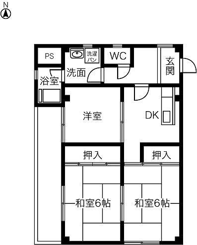 アサヒビル(3DK/3階)の間取り写真