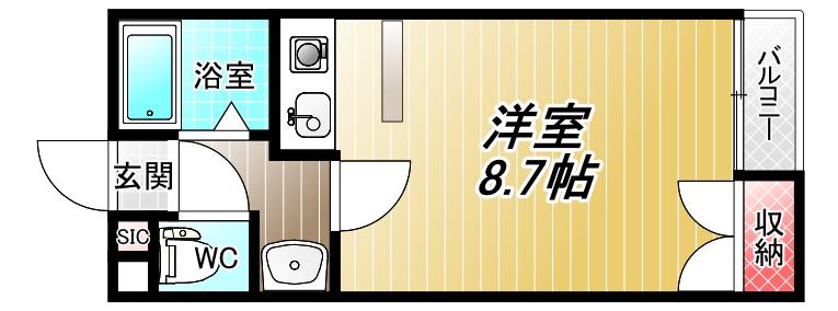ハイツMISHIMA(ワンルーム/1階)の間取り写真