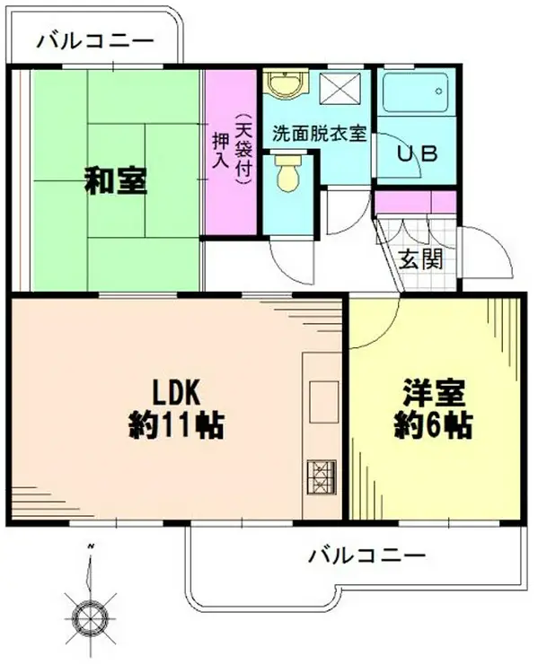 内野西団地 4階階 間取り