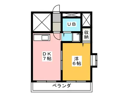 ダイアパレスステーションサイド富士(1DK/7階)の間取り写真