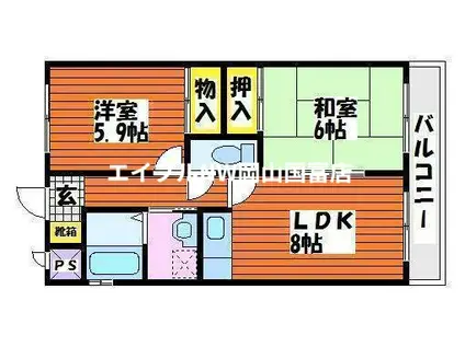 VILLAFRESCA(2LDK/4階)の間取り写真