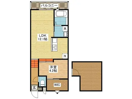 MODERN PALAZZO諫早LUCE(1SLDK/2階)の間取り写真