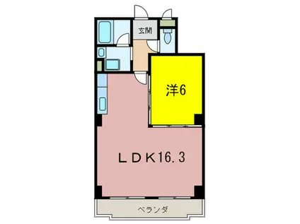 ハウゼ・ケイ魚崎(1LDK/3階)の間取り写真