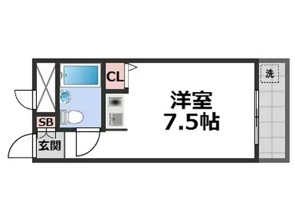 ヴィレッジスプリングビル(ワンルーム/3階)の間取り写真