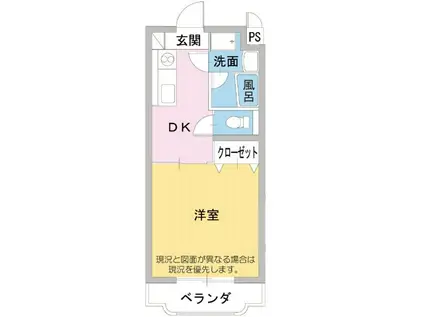 ブルージュM(1DK/1階)の間取り写真