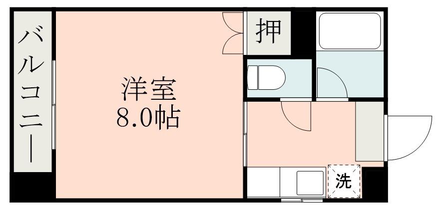 パークハイム鈴木(1K/5階)の間取り写真