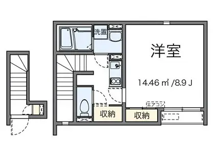 向日葵 レジデンス(1K/2階)の間取り写真