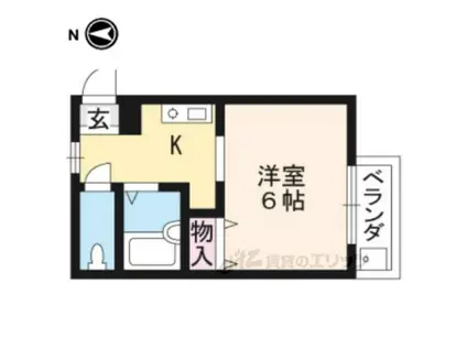 マンションセイリングⅡ(1K/2階)の間取り写真