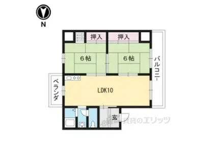 ヴィラアサダ(2LDK/1階)の間取り写真