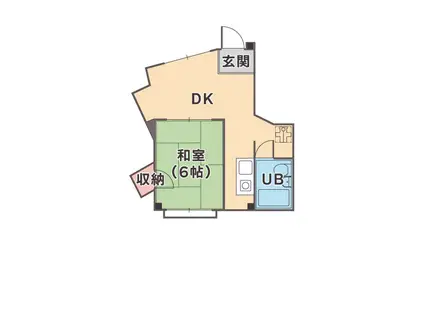 レーク21(1DK/3階)の間取り写真