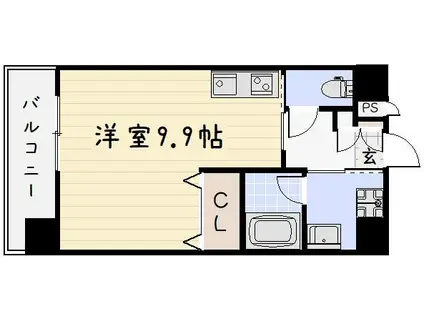 フェリシエ馬借(ワンルーム/2階)の間取り写真