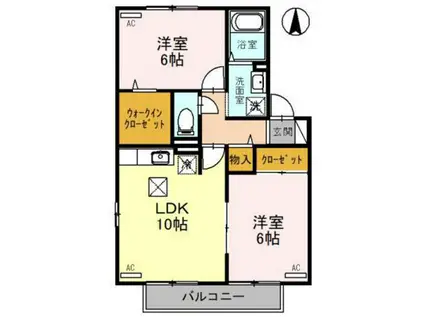 カメリア(2LDK/1階)の間取り写真