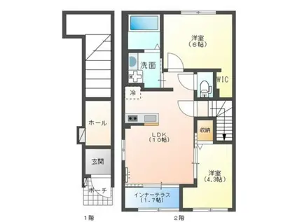 HALE ELUEKO(2LDK/2階)の間取り写真