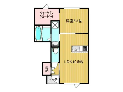 桜III(1LDK/1階)の間取り写真