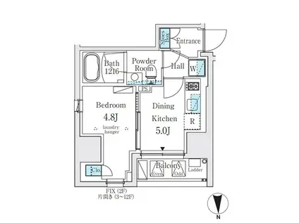 ジオエント秋葉原(1DK/11階)の間取り写真