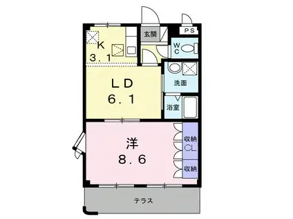 エクレセンス(1LDK/1階)の間取り写真