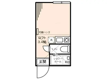 横浜シェイクスピアの夢(ワンルーム/2階)の間取り写真