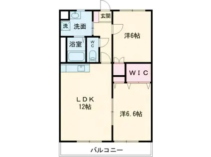 アスティオンIII(2LDK/1階)の間取り写真