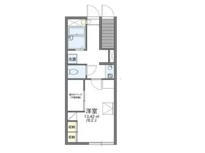 レオパレスグリーンウッド(1K/1階)の間取り写真