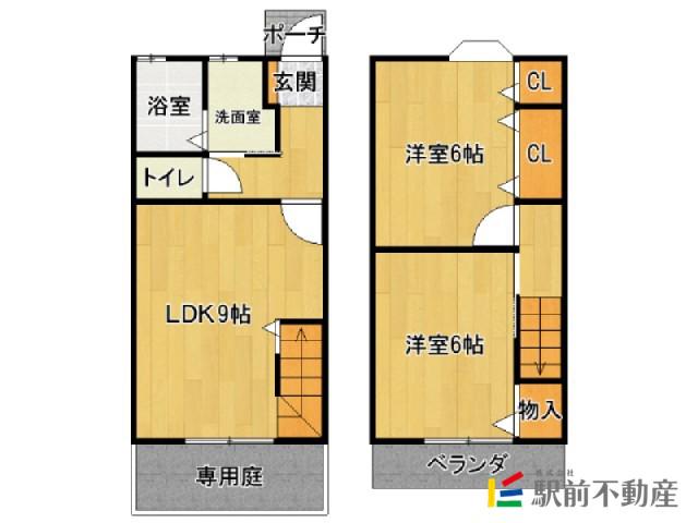 ERINA(2LDK/1階)の間取り写真
