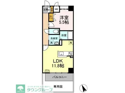 ベルファミーユ高根台II(1LDK/1階)の間取り写真