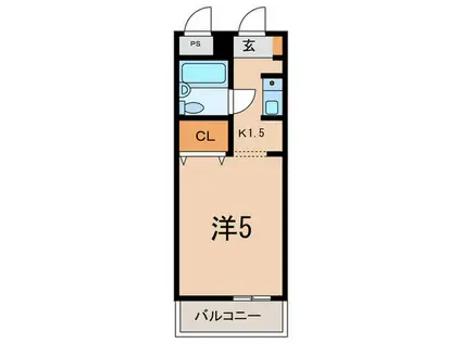 ドミール洋光台(1K/2階)の間取り写真