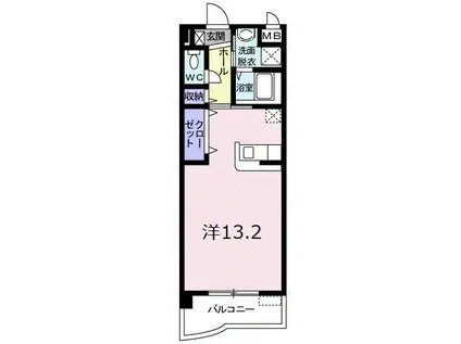 ラフレシール秋根(ワンルーム/2階)の間取り写真