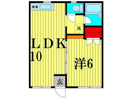 ジュネパレス南流山4(1LDK/1階)の間取り写真