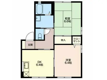 フレグランス光明 B棟(2DK/2階)の間取り写真