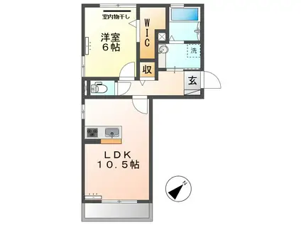 ルナIII(1LDK/3階)の間取り写真