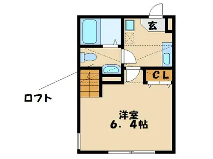 ソレイユ富士見(1K/1階)の間取り写真