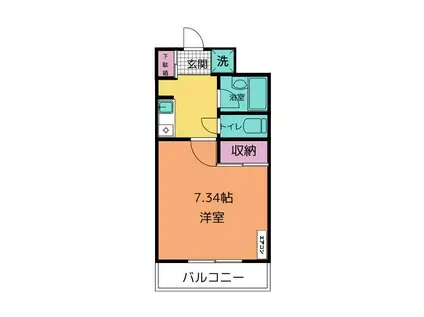 高島屋マンションII(1K/2階)の間取り写真